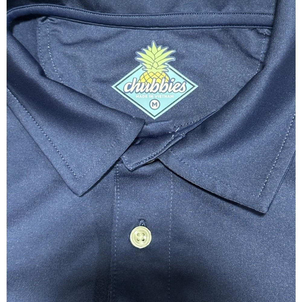 Chubbies Out Of Blue Embroidered Flag Short Sleeve Performance Polo Shirt Sz M - Picture 3 of 8